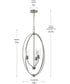 Jheni 3-Light Foyer Pendant with Clear Glass Shades Brushed Nickel