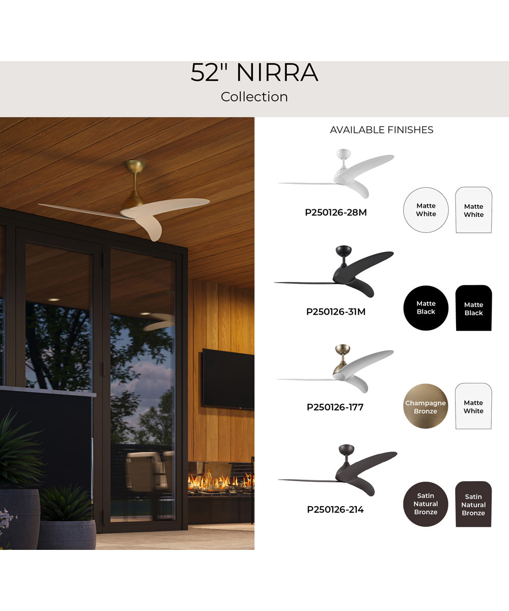 Nirra 52-in. 3-Blade Modern Ceiling Fan Champagne Bronze