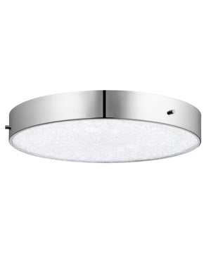 16"w Crystal Moon 1-Light LED Flush Mount Chrome Finish with Clear Cubic Zirconia Glass Shade