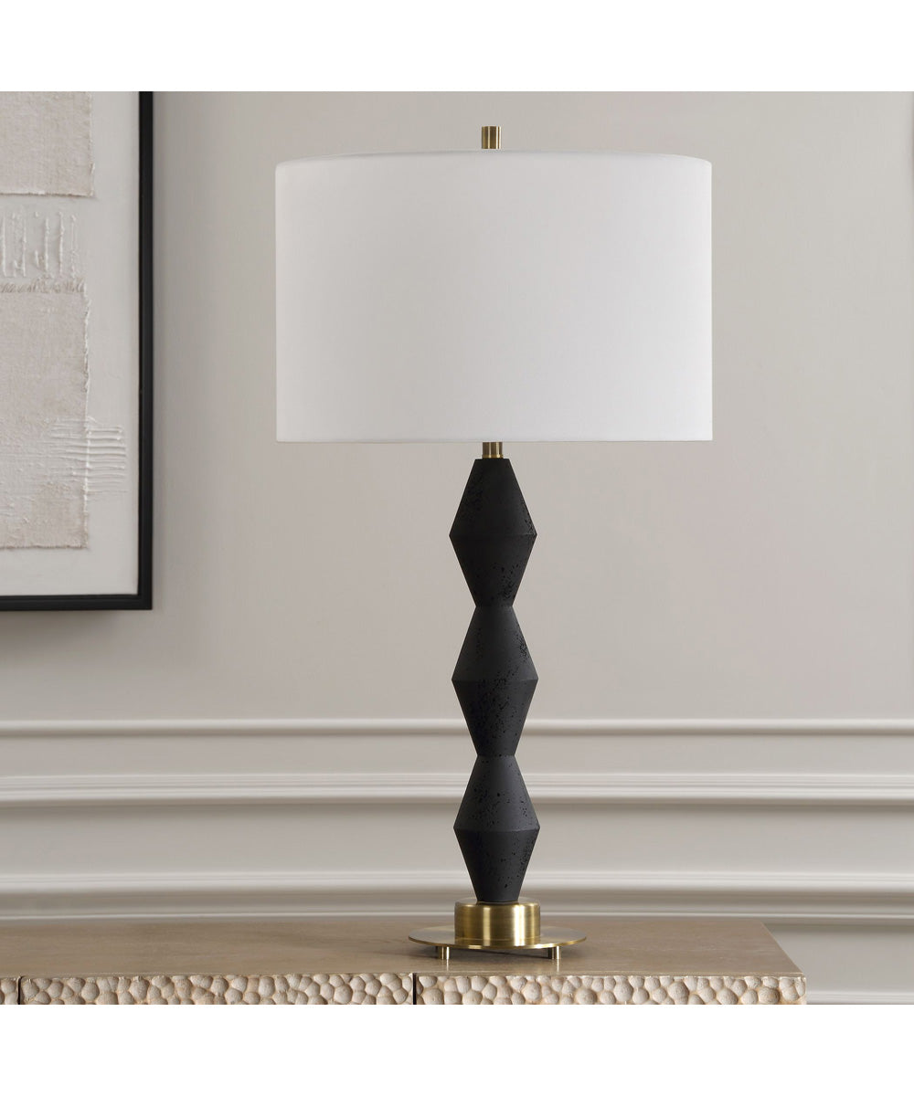 Threefold Black Stone Table Lamp