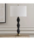 Threefold Black Stone Table Lamp