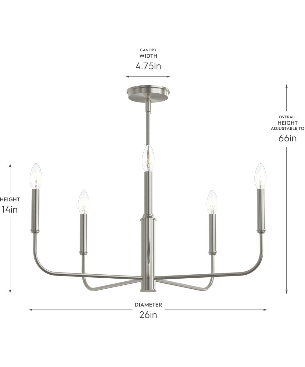 Reines 5-Light Medium Chandelier Brushed Nickel