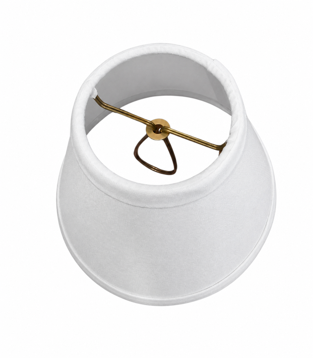 3x6x5 White Butcher Linen Empire 7/8" Candle Clip Hardback Lampshade