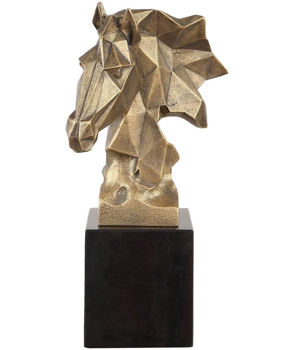 Chiseled Horse Bust Sculpture