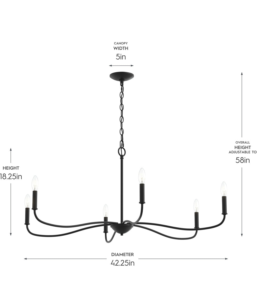 Ilia 6-Light Extra Large Chandelier Matte Black