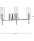 Elara 3-Light Clear Glass New Traditional Bath Vanity Light Brushed Nickel