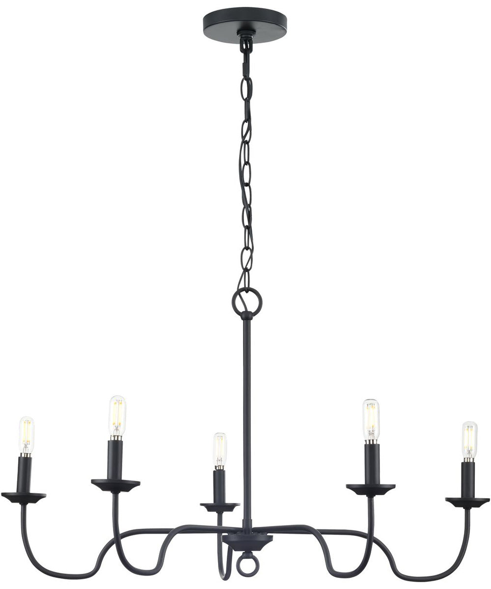 Canebrake 5-Light Chandelier Light Matte Black