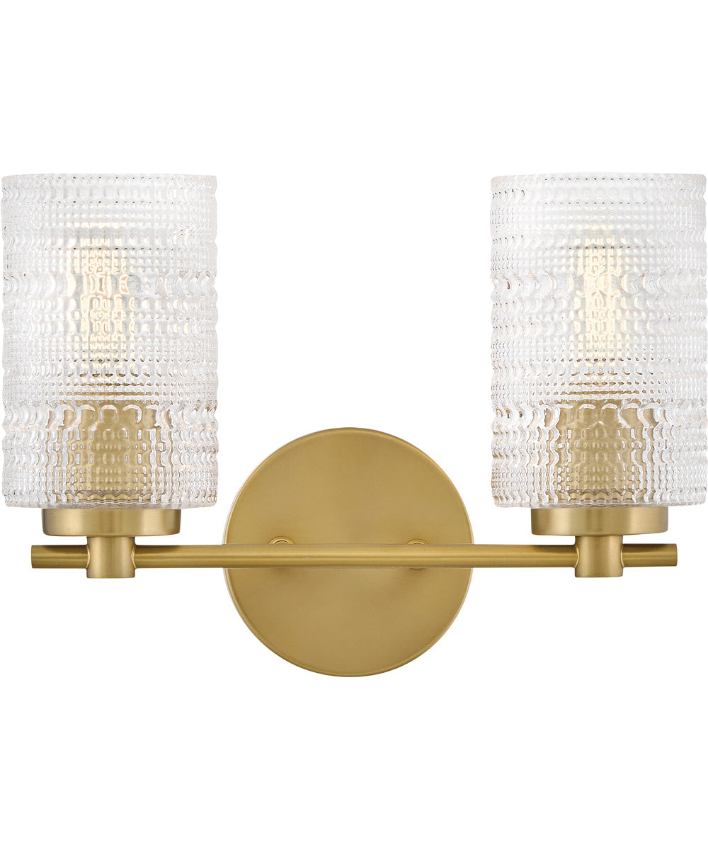 Mabel 2-Light Small Two Light Vanity in Lacquered Brass