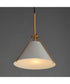 Lucas Single Pendant Light French Gray / Natural Aged Brass