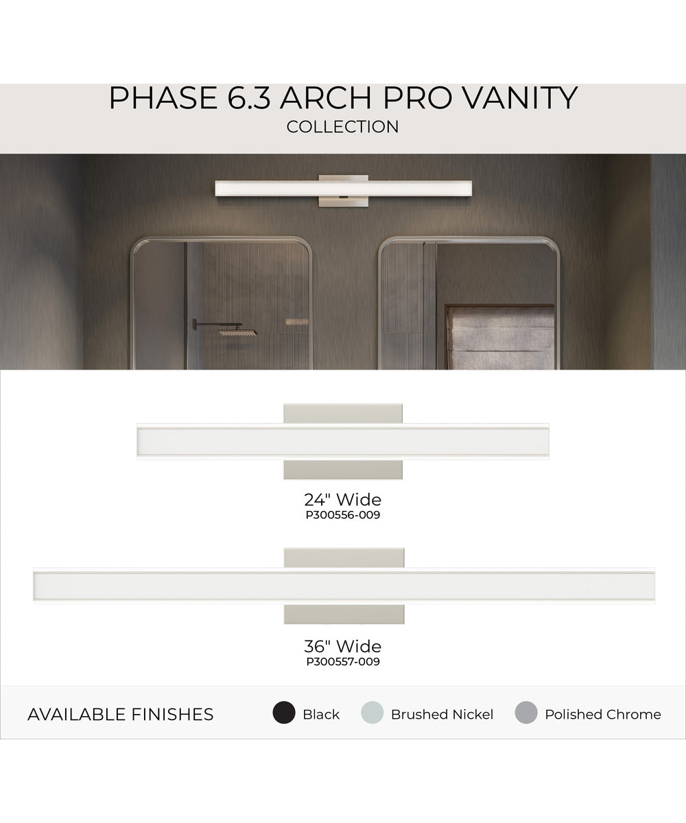 Phase 6.3 36 in. 5CCT Integrated LED Linear Vanity Light Brushed Nickel