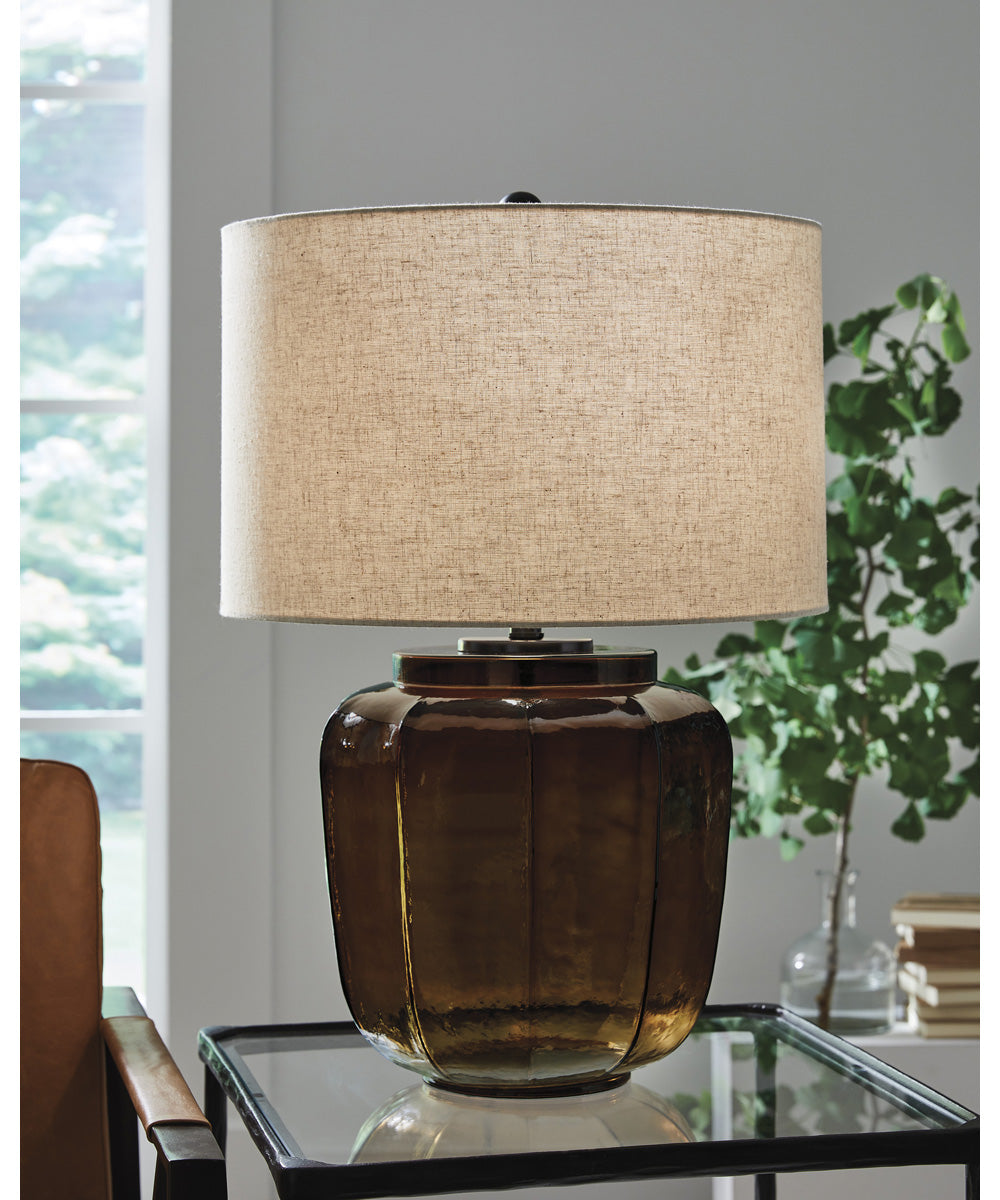 Bainmore Glass Table Lamp Amber