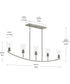 Jheni 5-Light Linear Chandelier with Clear Glass Shades Brushed Nickel