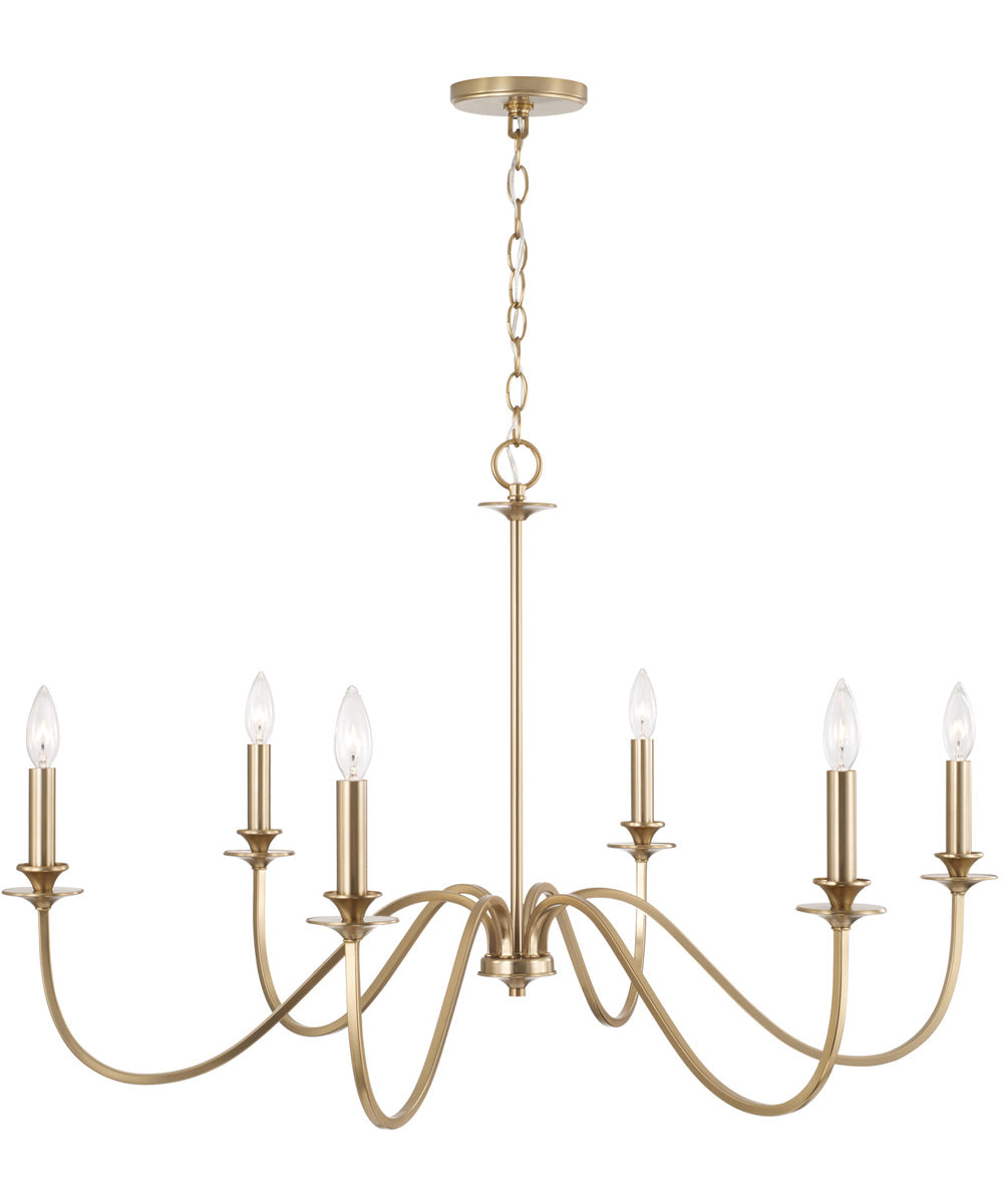Weston 6-Light Chandelier Matte Brass