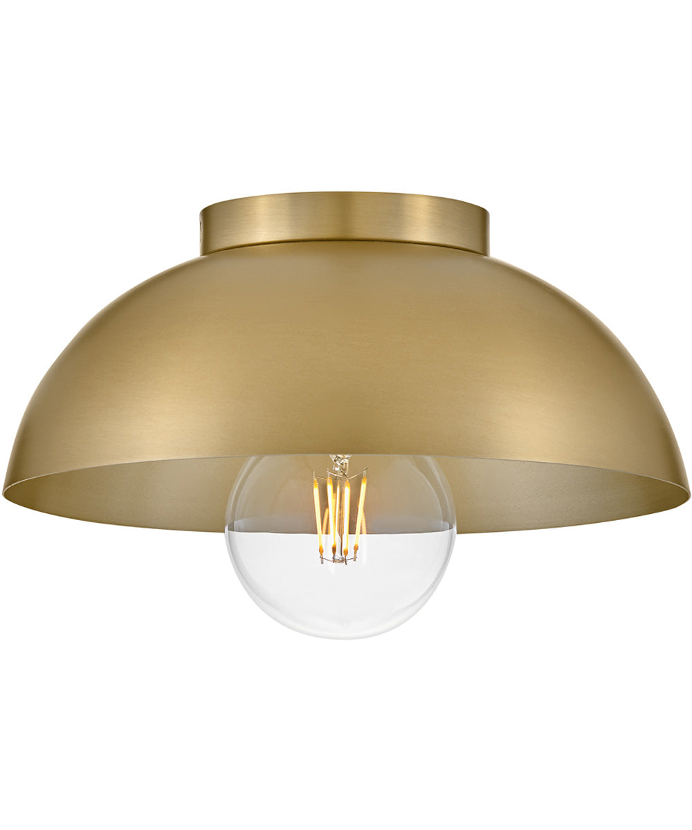Stu 1-Light Small Flush Mount in Lacquered Brass