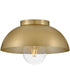 Stu 1-Light Small Flush Mount in Lacquered Brass