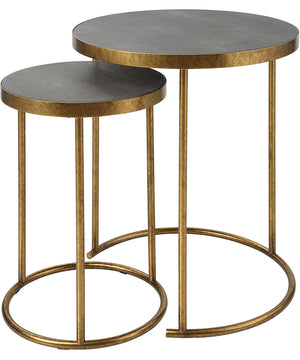 Aragon Brass Nesting Tables, Set of 2