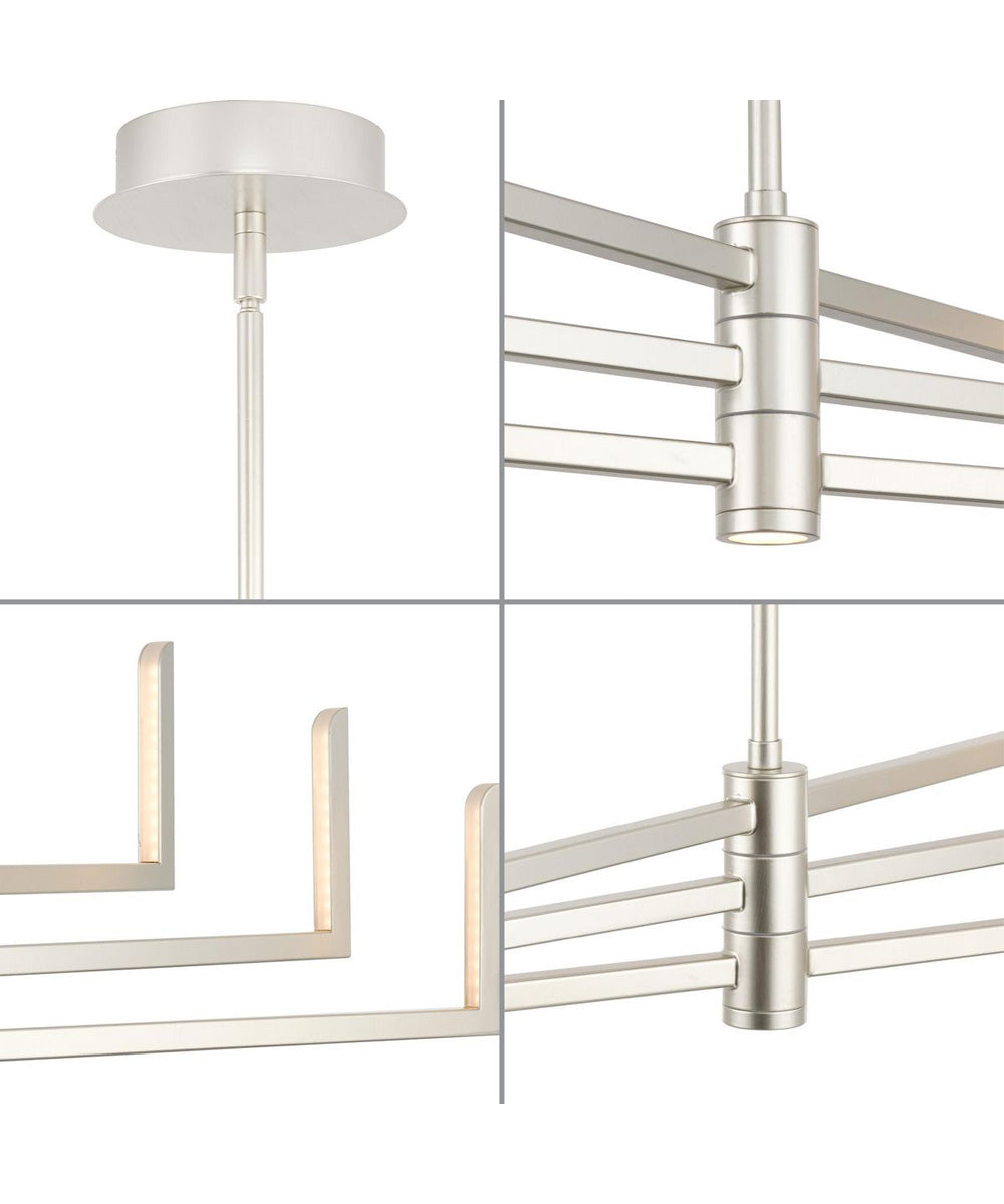 Pivot LED 6-Light Chandelier with Downlight Burnished Nickel