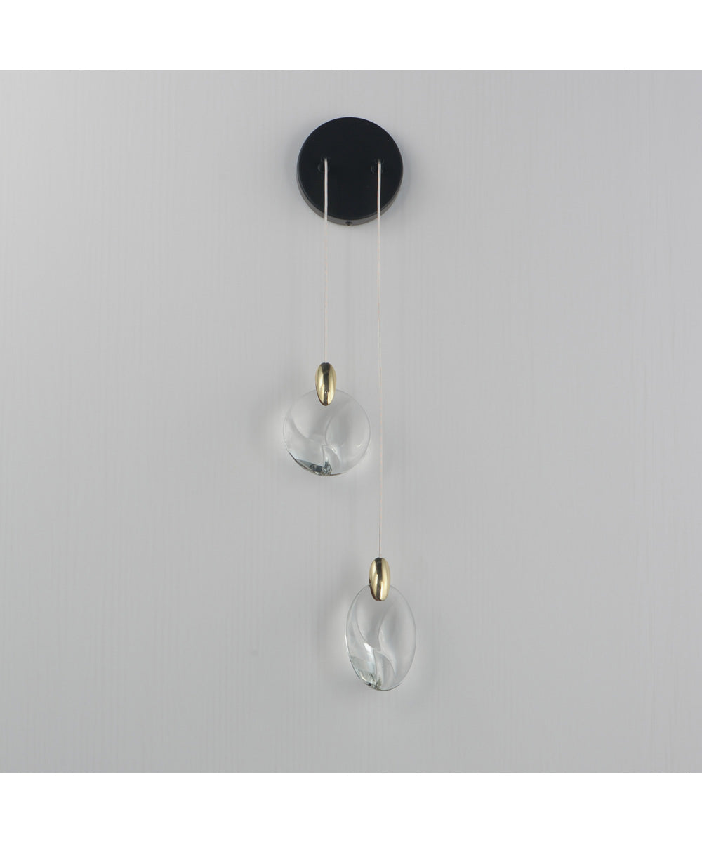 Pebble 2-Light Wall Sconce Black / Polished Gold