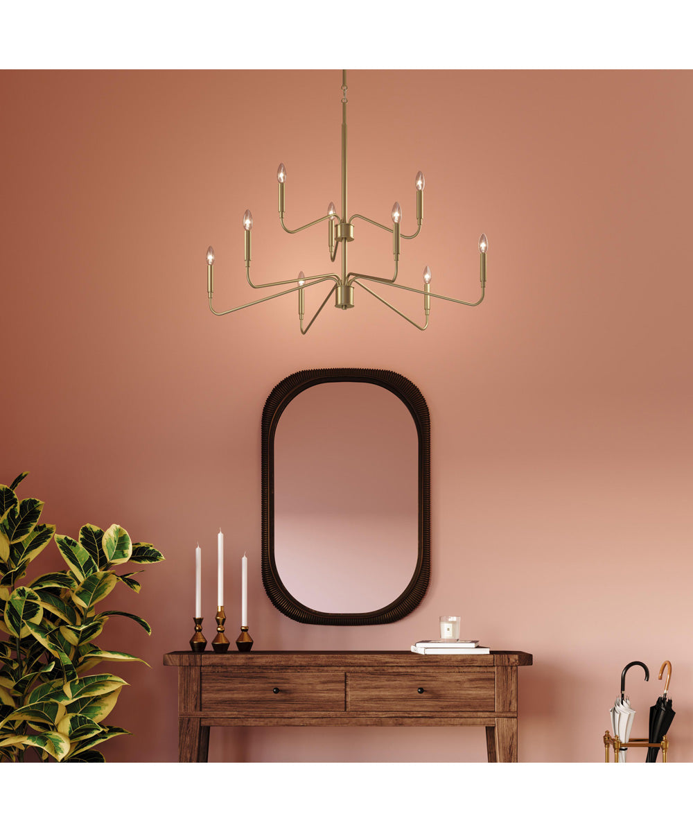 Pilar Two-Tier 9-Light Chandelier Brushed Gold
