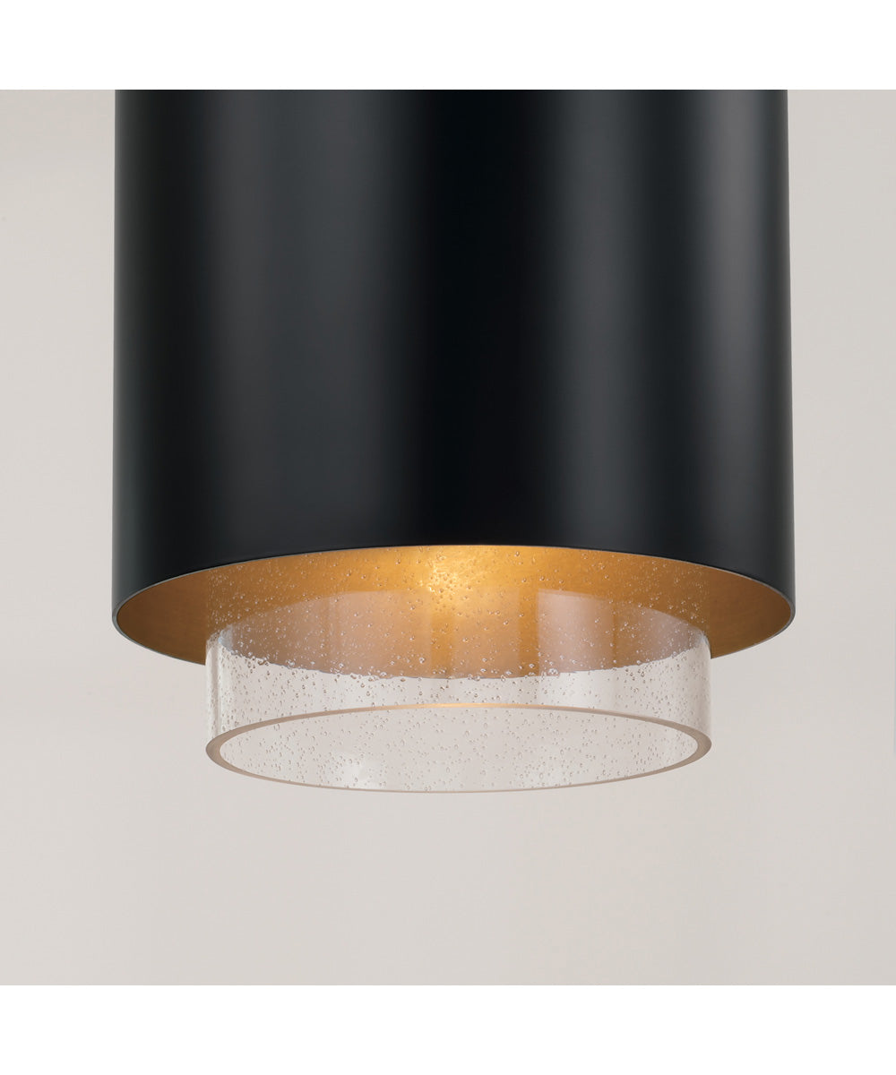 Weller 1-Light Pendant Matte Brass and Black