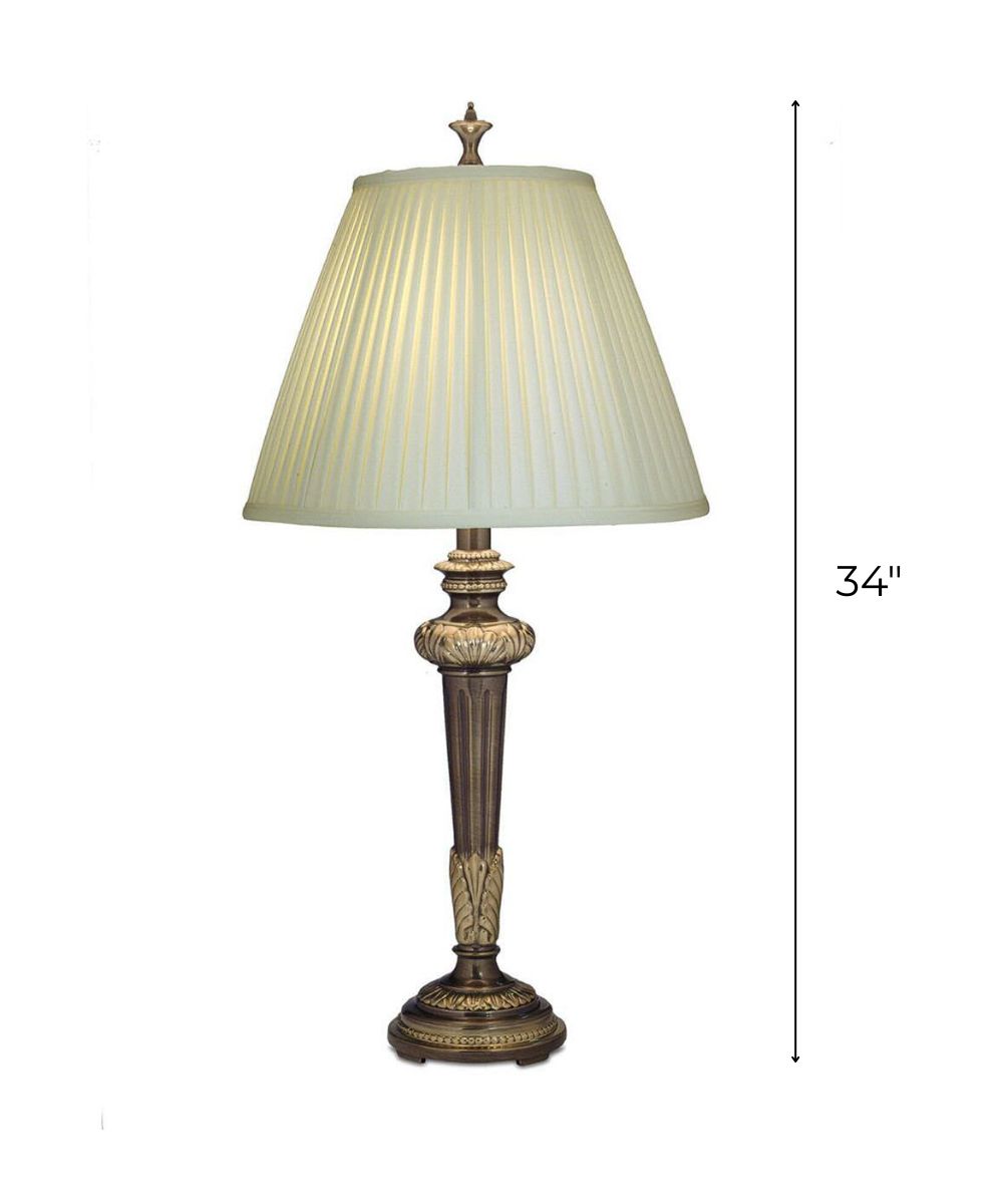 34"H 3-Way Table Lamp Roman Bronze