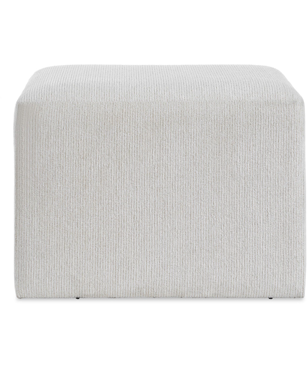 Rectangular Bench with Channeled Off-White Upholstery