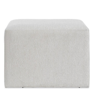 Rectangular Bench with Channeled Off-White Upholstery