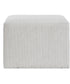 Rectangular Bench with Channeled Off-White Upholstery