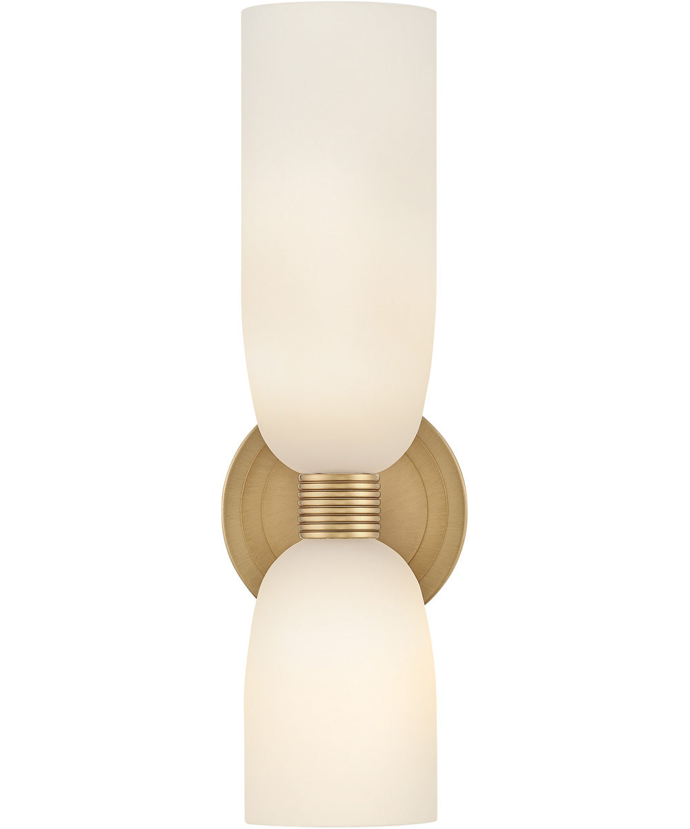 Tallulah 2-Light Medium Two Light Sconce in Lacquered Brass