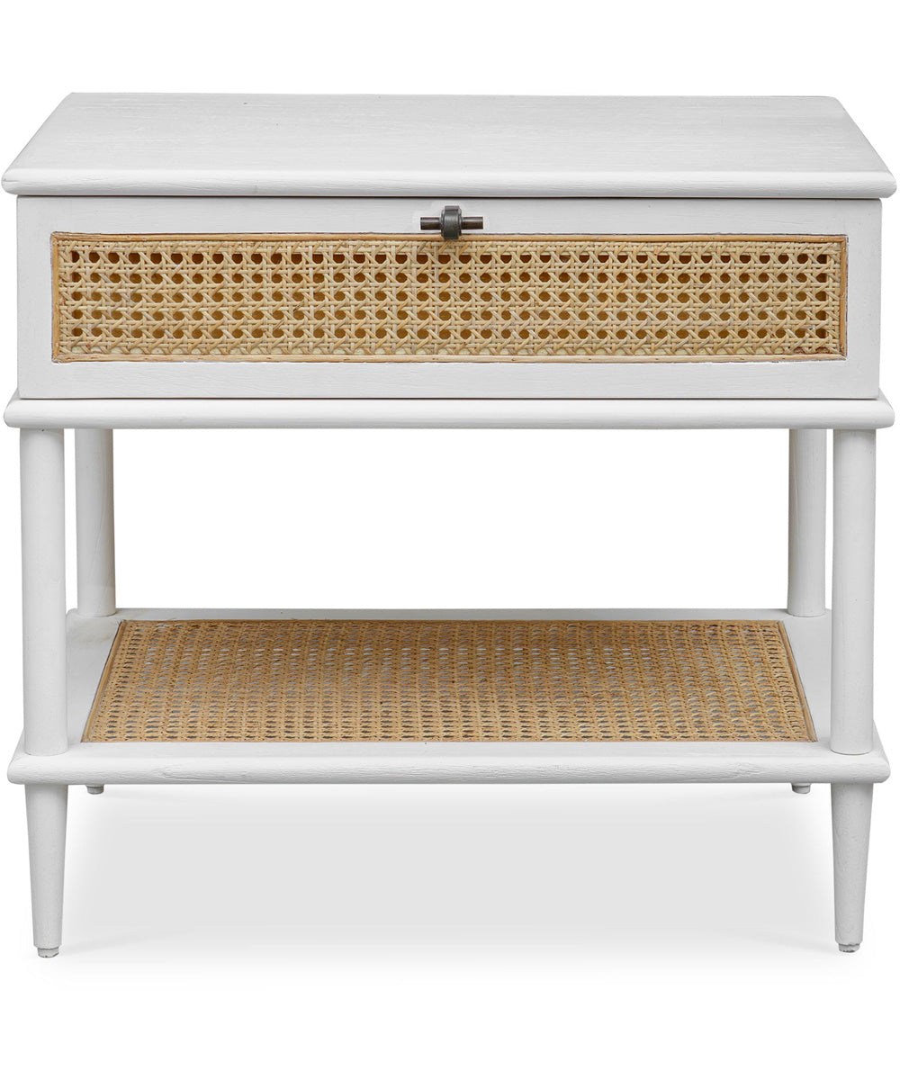 Coast White Rattan Side Table