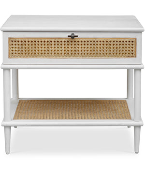 Coast White Rattan Side Table