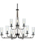 Riley 9-Light Clear Glass New Traditional Chandelier Light Matte Black