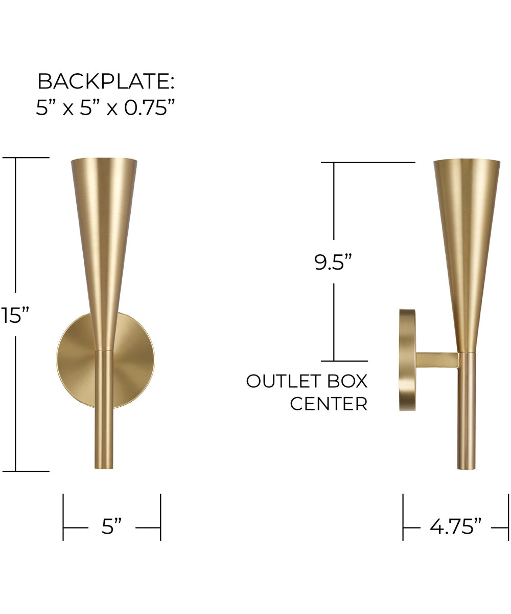 Levi 1-Light Sconce Matte Brass