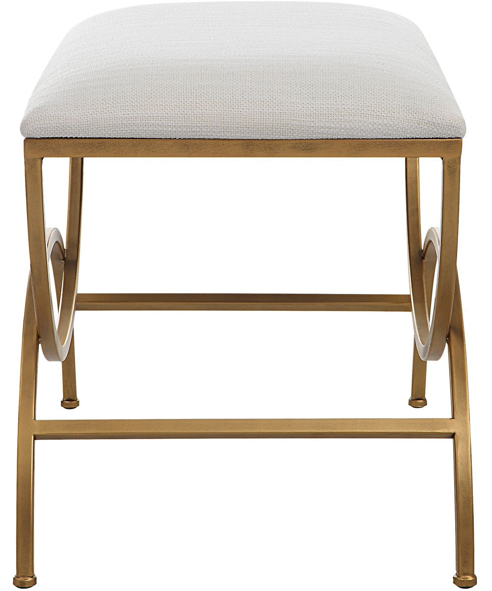 Accent Stool in Antique Brusehd Brass with Cushion