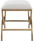 Accent Stool in Antique Brusehd Brass with Cushion