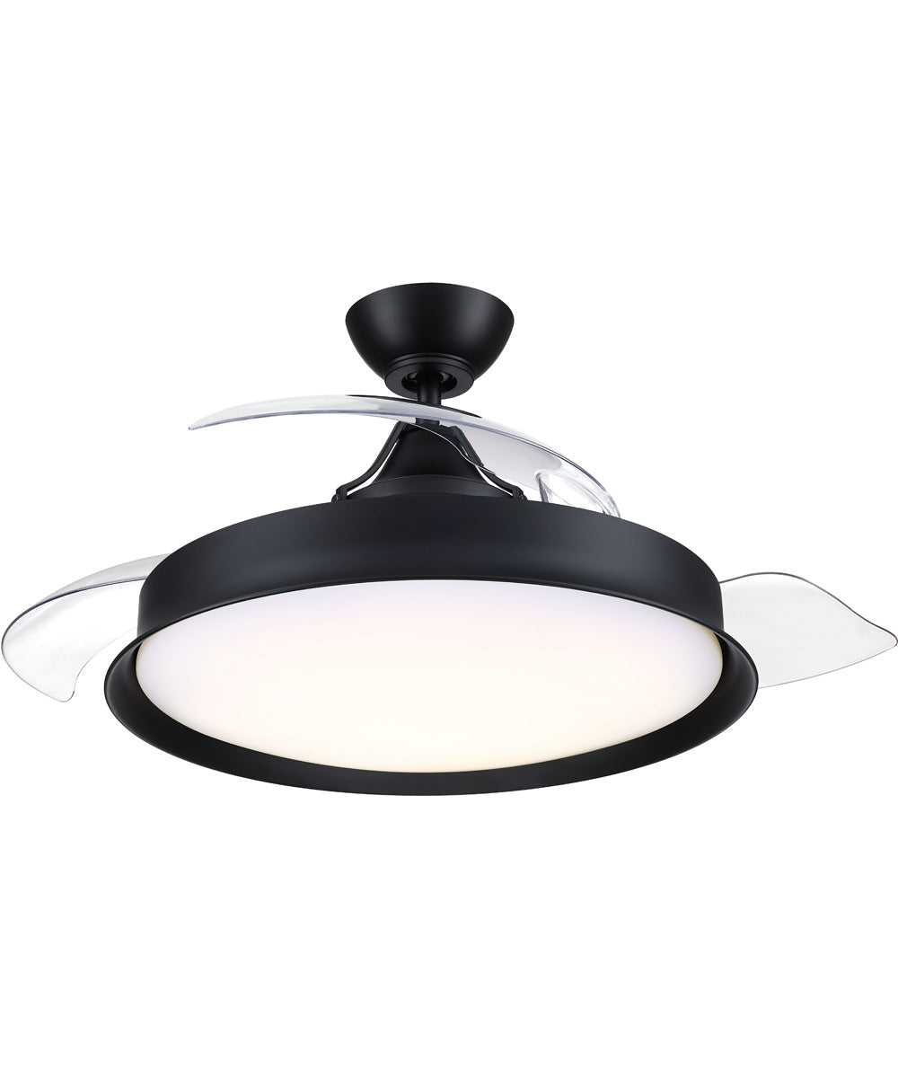 Union 42 Hidden Blades 1-Light Fan Flat Black