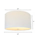 16"W Moderne Flush Mount Conversion Kit  White Linen Drum Lampshade