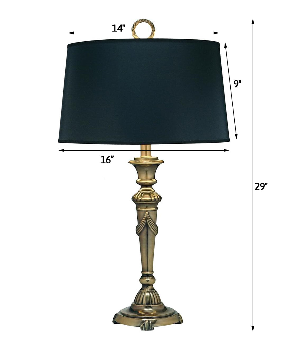 29"H 1-Light Desk Lamp Burnished Brass
