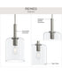 Reines 1-Light Pendant with Clear Glass Shade Brushed Nickel