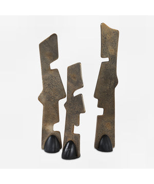 Geometric Echoes Bronze Sculptures Set of 3