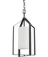 Vertex 1-Light Etched White Foyer Light Matte Black