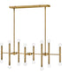 Millie 16-Light Large Sixteen Light Linear Chandelier in Lacquered Brass