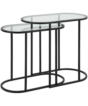 Set of 2 Iron Nesting Tables in Matte Black