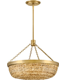 Sanibel 4-Light Medium Convertible Semi-Flush Mount in Lacquered Brass