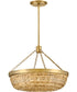 Sanibel 4-Light Medium Convertible Semi-Flush Mount in Lacquered Brass