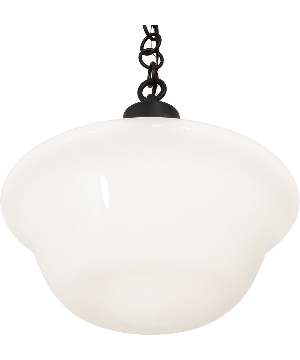 16" Wide Revival Schoolhouse W/Traditional Globe Pendant