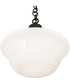 16" Wide Revival Schoolhouse W/Traditional Globe Pendant