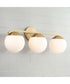 Oliver 3-Light Vanity Matte Brass
