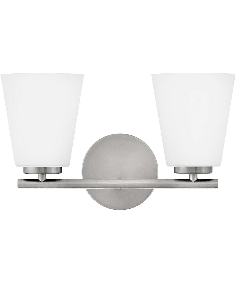 Bri 2-Light Small Two Light Vanity in Brushed Nickel