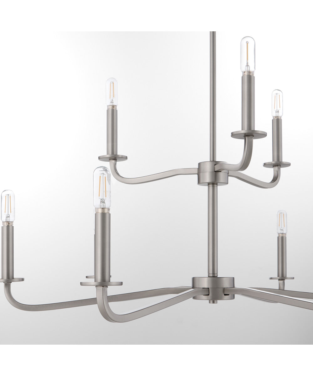 Rutherford 9-light Chandelier Satin Nickel